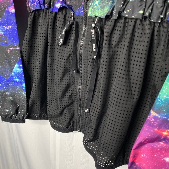 FILA Sport Long Sleeve Galaxy Mesh Zip Up Windbreaker Size Small Running Jacket - Picture 5 of 11